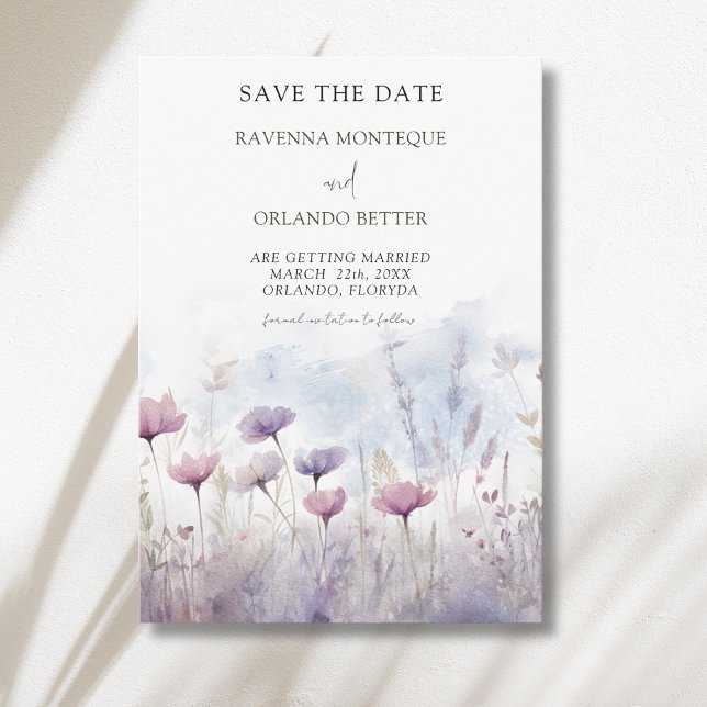Reserve A Data Casamento no Prado de Flores Silvestres de Inverno (Criador carregado)