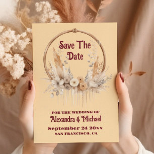 Reserve A Data Casamento Ocidental Floral Boho
