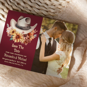 Reserve A Data Casamento Ocidental Floral Boho Foto