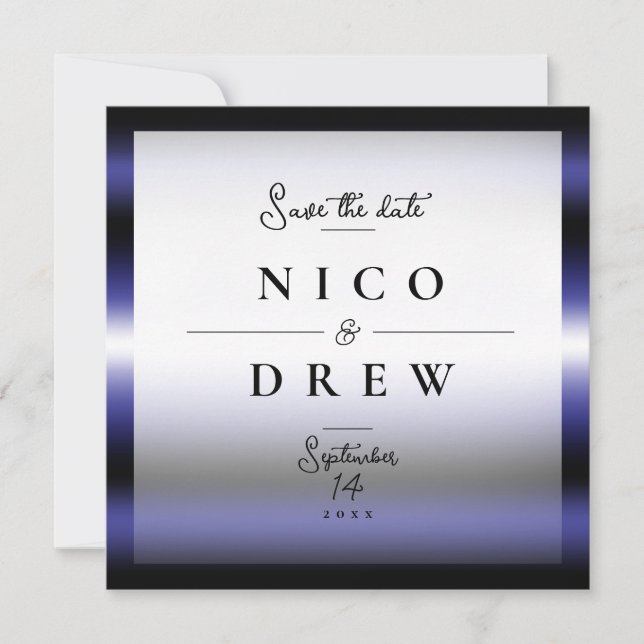 Reserve A Data Casamento Orgulhoso de Couro Elegante  (Frente)