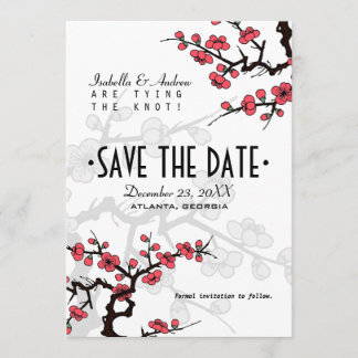 Reserve A Data Casamento Oriental de Cherry Blossom Salve a Data
