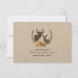 Reserve A Data Casamento outono Floral Deer Salve A Data