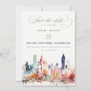 Reserve A Data Casamento Paisagem Aquarela Chicago Illinois
