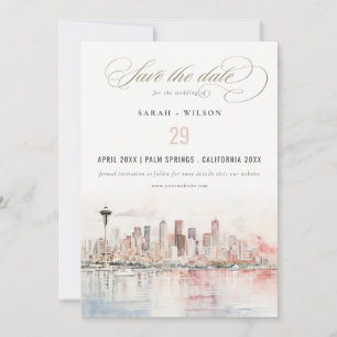 Reserve A Data Casamento Paisagem Aquarela em Seattle, Washington