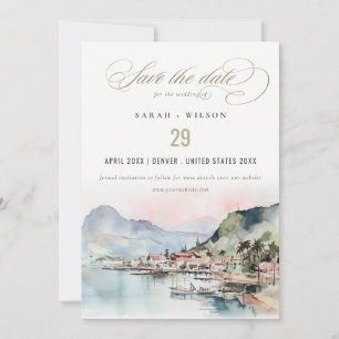 Reserve A Data Casamento Paisagem Aquarela Kauai Havaí