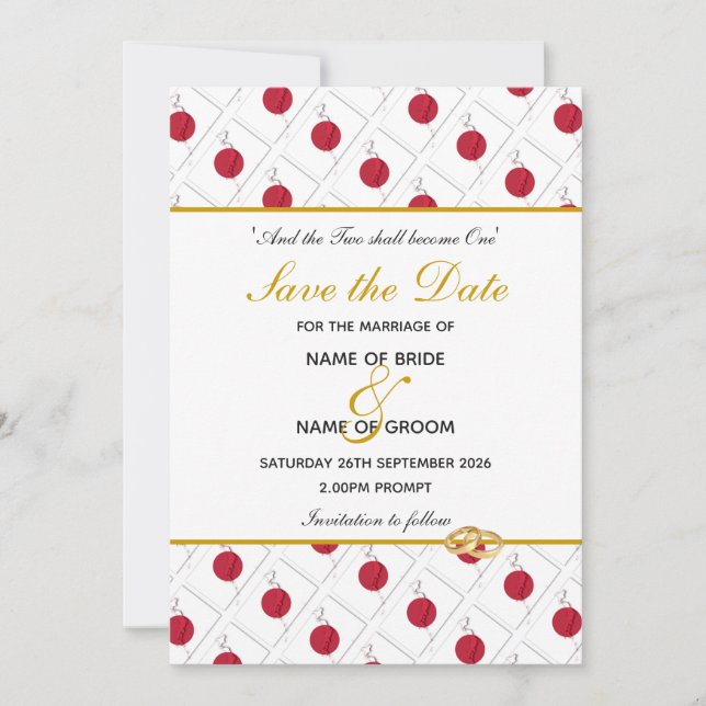 RESERVE A DATA CASAMENTO PERSONALIZADO COM A BANDEIRA DO JAPÃO (Frente)