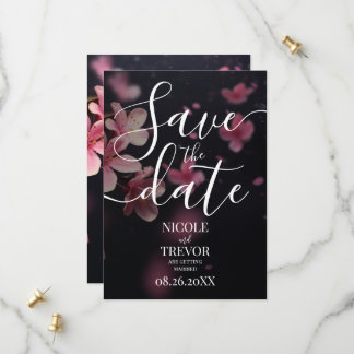 Reserve A Data Casamento Personalizado com Flores de Cerejeira