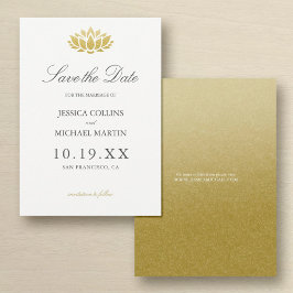 Reserve A Data Casamento Personalizado da Flor do Lotus Dourado S