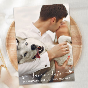 Reserve A Data Casamento Personalizado De Cão Fotográfico De Pe