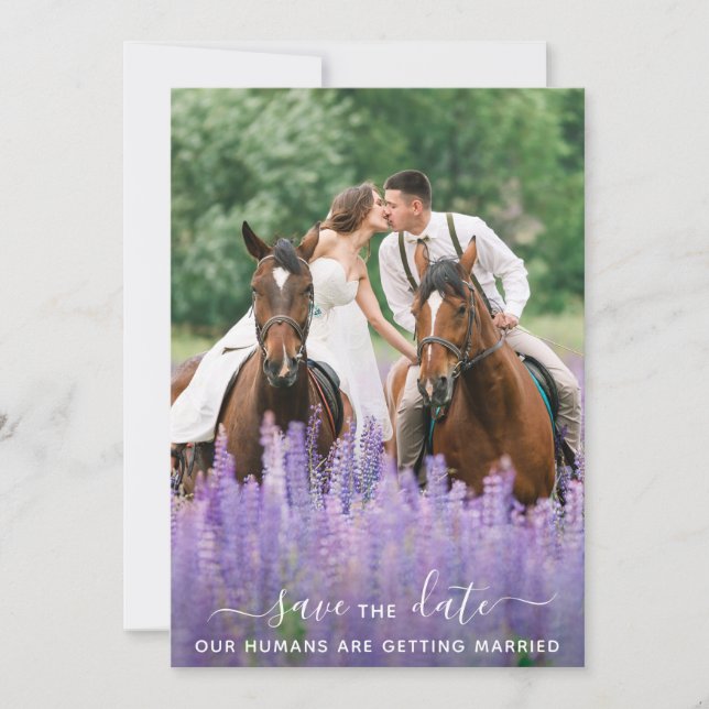 Reserve A Data Casamento Personalizado de Foto Pet Horse de Equin (Frente)