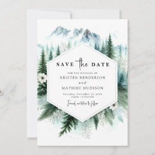 Reserve A Data Casamento Personalizado de Montanha de Pico