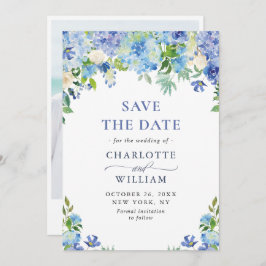 Reserve A Data Casamento PHOTO de Hydrangea Blue Watercolor