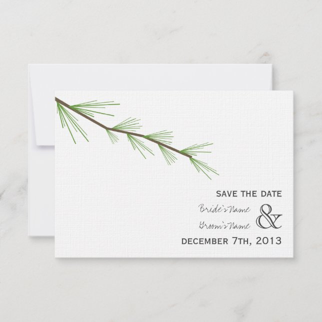 Reserve A Data Casamento Pine Bough Salvar A Data (Frente)