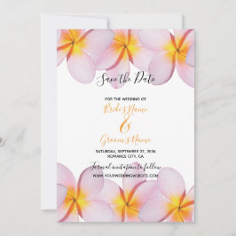 Reserve A Data Casamento Pink Plumeria Frangipani Salvar A Data
