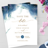 Casamento por Aquarela Celestial Elegante