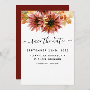 Reserve A Data Casamento por Aquarela de Girassol