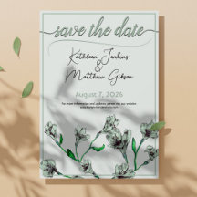 Casamento por Aquarela Floral Verde Sage