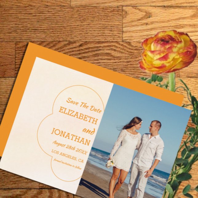 Reserve A Data Casamento Pôr do Sol Laranja (Criador carregado)