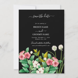 Reserve A Data Casamento Preto de Cores Aquáticas Permutável