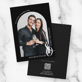 Reserve A Data Casamento Preto do Código QR de Foto