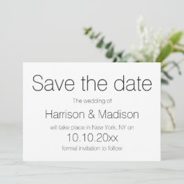 Reserve A Data Casamento preto-e-branco minimalista Salvar a Data