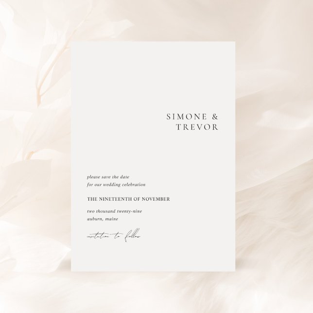 Reserve A Data Casamento Preto e Branco Moderno (Criador carregado)