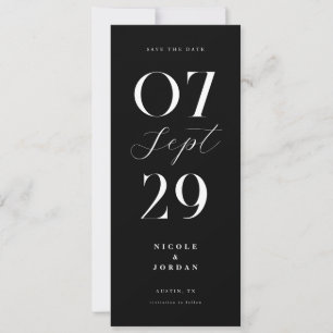 Reserve A Data Casamento Preto e Branco Moderno e Simples Elegant