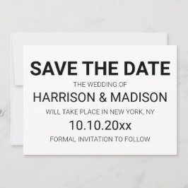 Reserve A Data Casamento preto e branco moderno Salva a data