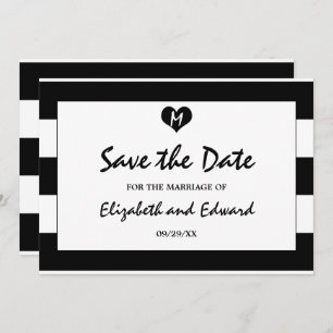 Reserve A Data Casamento preto e branco moderno Salve a data