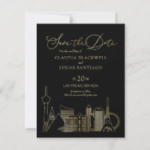 Casamento Preto e Dourado de Las Vegas