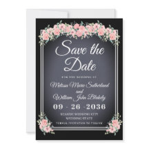 Casamento Preto Floral Chalkboard