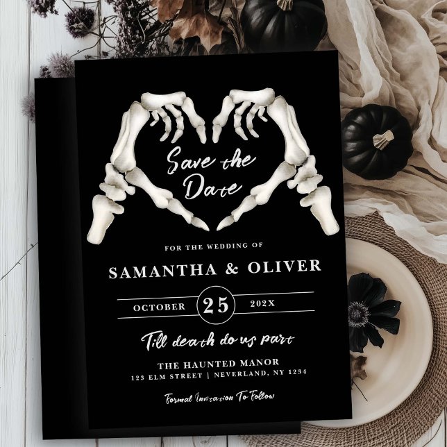 Reserve A Data Casamento Preto Gótico Salve A Data Do Casamento D (Criador carregado)
