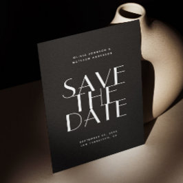 Reserve A Data Casamento Preto Moderno | Foto Contemporânea & QR