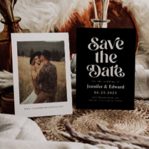 Reserve A Data Casamento Preto Retroativo Salvar A Data