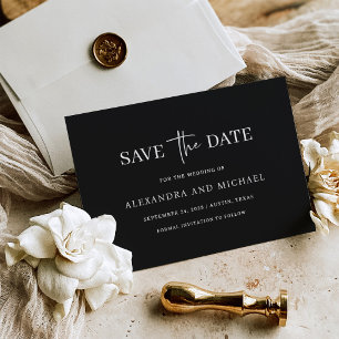 Reserve A Data Casamento Preto Rico Minimalista Clássico