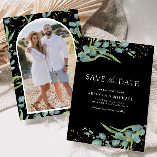 Reserve A Data Casamento Preto Rústico de Eucalipto em Foto