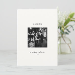 Reserve A Data Casamento QR Foto Script Moderno Minimalista Cláss