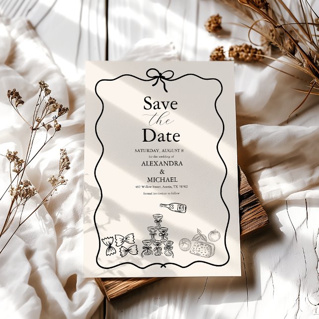 Reserve A Data Casamento Rabiscado Italiano Caprichoso Ondulado P (Criador carregado)