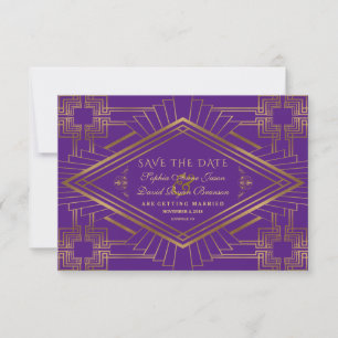 Reserve A Data Casamento Real do Excelente Dourado Roxo Gatsby