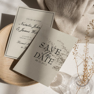 Reserve A Data Casamento Retro Chique Dinheiro Antigo Branco Eleg