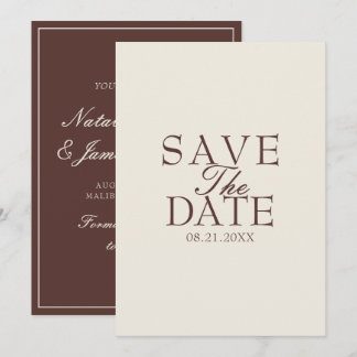 Reserve A Data Casamento Retro com Chocolate Marrom Chique e Dinh