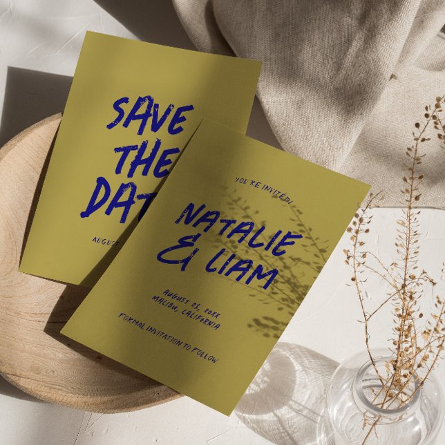 Reserve A Data Casamento Retroativo Moderno Colorido Funky Grunge (Criador carregado)