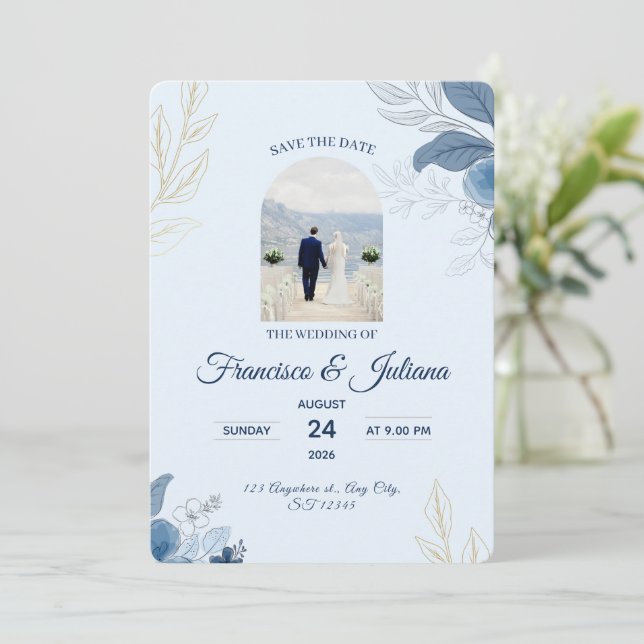 Reserve A Data Casamento Romântico à Beira-Mar (Em pé/Frente)
