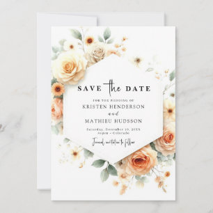 Reserve A Data Casamento Romântico Boho Peach