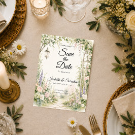 Reserve A Data Casamento Romântico com Arco no Jardim Encantado