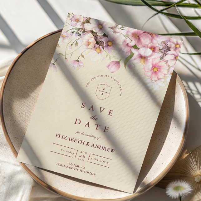Reserve A Data Casamento Romântico com Florada de Primavera (Criador carregado)