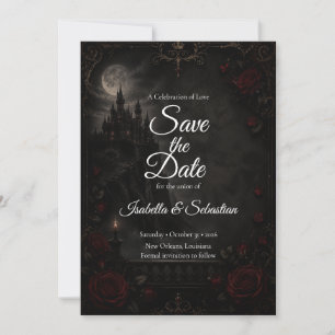 Reserve A Data Casamento Romântico com Luar Gótico Encantado