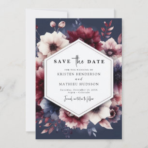 Reserve A Data Casamento Romântico de Chic Burgundy