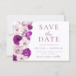 Reserve A Data Casamento Romântico de Plum & Blush Watercolor