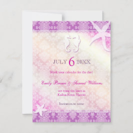 Reserve A Data Casamento Romântico de Praia Roxa Salve a Data